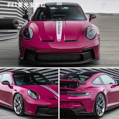 Auto Color Change Film starlight ruby red morganite red - pet-porsche-starlight-ruby-red-whole-roll