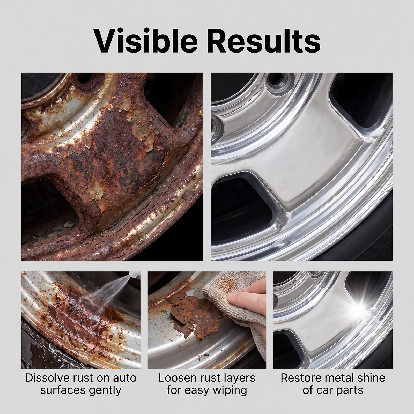 Rayhong Car Rust Remover, Metal Parts Rust Removal and Cleaning Agent, Car Hardware Cleaning Spray
