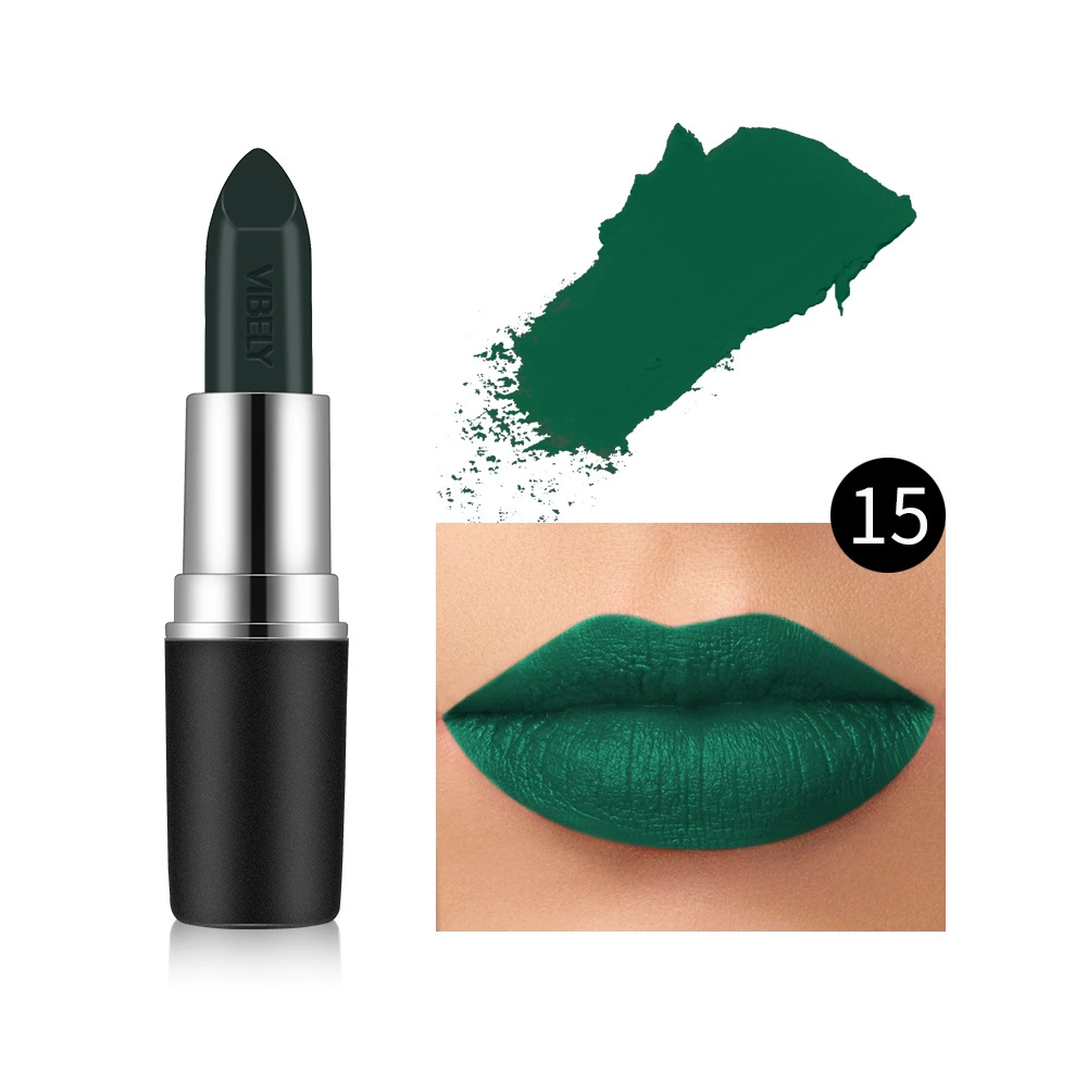 Помада VIBELY matte bullet, 29 оттенков включая чёрный, бархатистая стойкая текстура