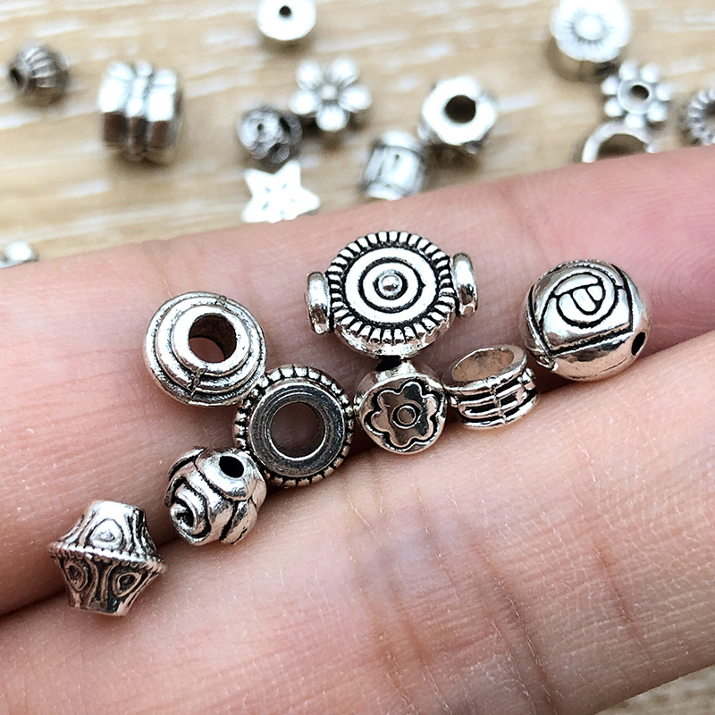 1 New retro style ancient silver alloy spacer beads pendant diy handmade homemade jewelry accessories