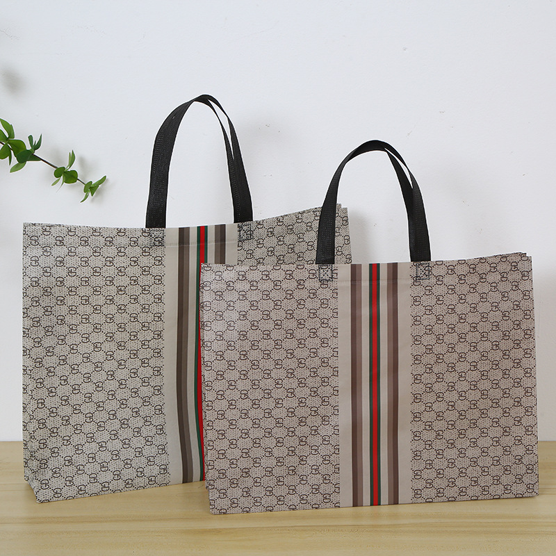 Tienda de ropa para mujeres a medida, centro comercial, tienda de ropa, bolsa de mano de compras, prensa en caliente, publicidad, bolsa no tejida laminada, personalización