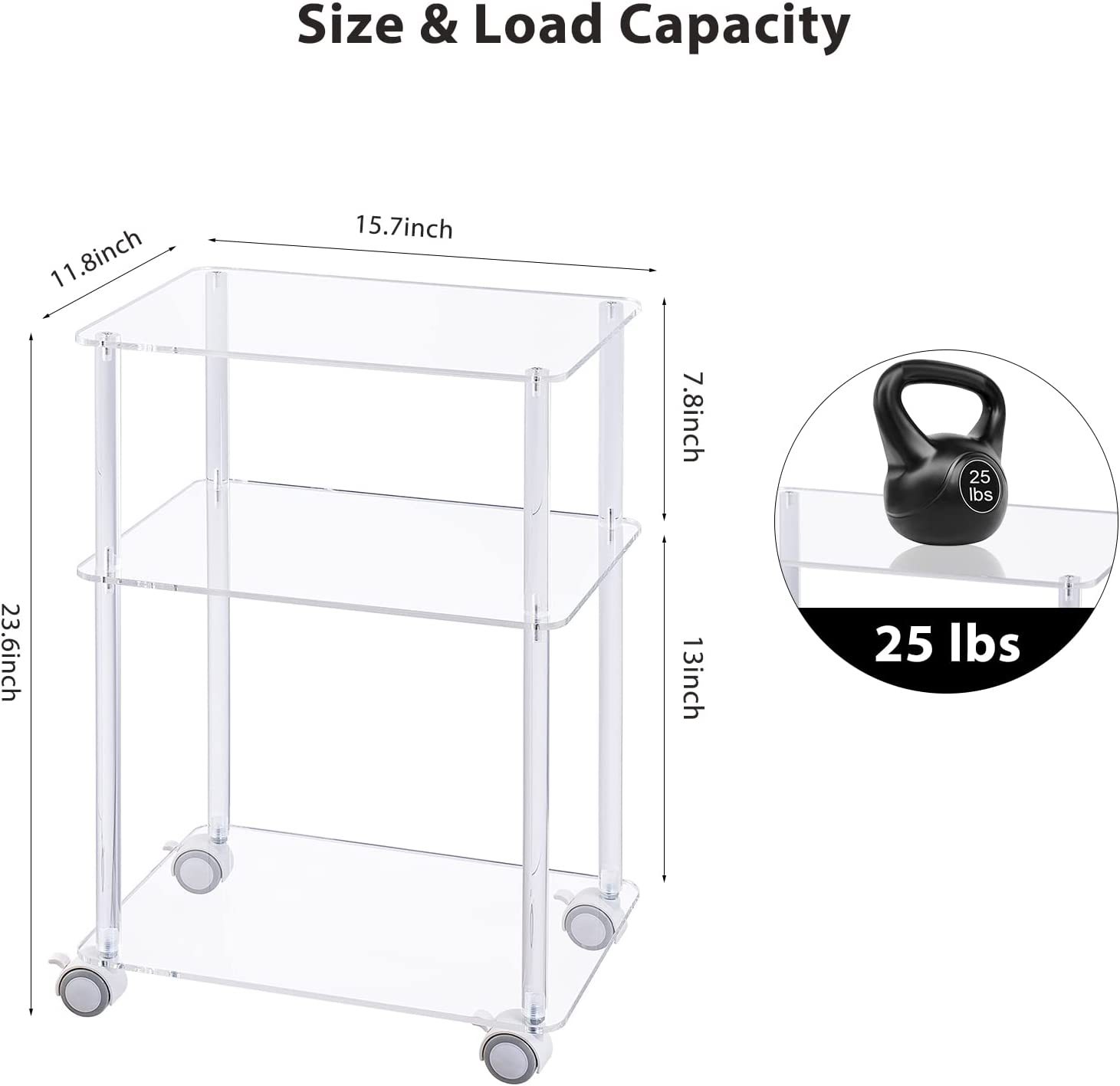 压克力滚动小空间侧桌，可上锁车轮移动端桌，卧室起居室床头柜床