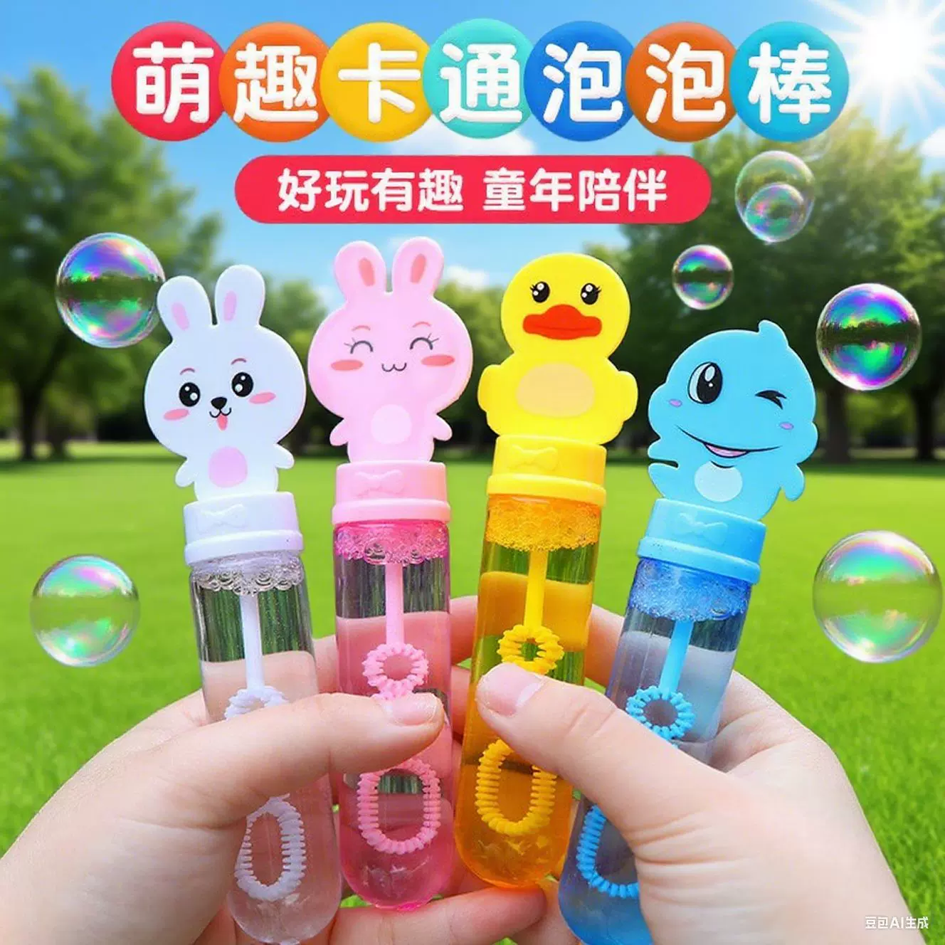 儿童迷你吹泡泡棒手持手动卡通小泡泡机泡泡水批发摆地摊公园玩具