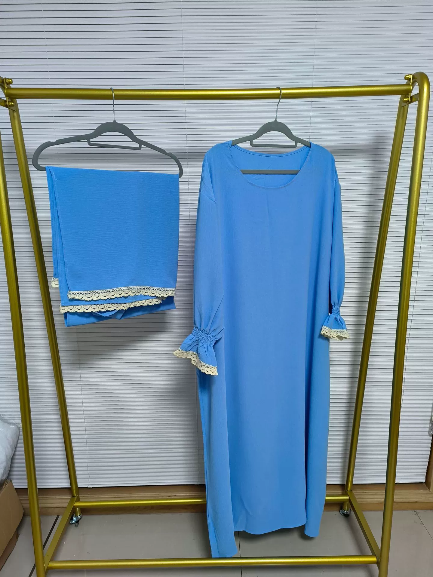 lace шарф, платье, комфортный набор, длинная юбка, кружевное платье, набор из 2 предметов, свободный крой