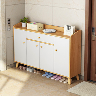 Shoe Cabinet Home Door Entry Entrance Cabinet Log Wind Large Capacity Storage Explosive Small Apartment Shoe Rack