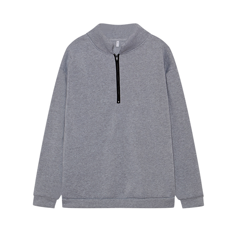 2023 Otoño e Invierno Nueva ropa de mujer europea y americana Amazon casual Top media cremallera pullover manga larga sudadera suéter mujeres