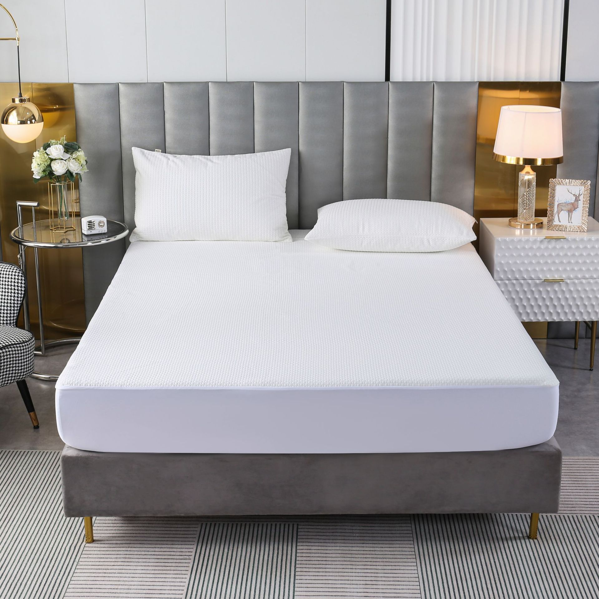 Cama de fibra de bambú amazonwish cama impermeable transfronteriza camas cushion cubierta protectora cubierta de cama a prueba de sucia personalizada