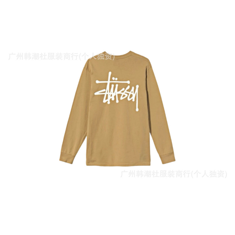 オリジナルラベルクロスボーダー新しいトレンディなブランド stu ツアークラシックレタープリントラウンドネック長袖 Tシャツドロップシッピング|undefined