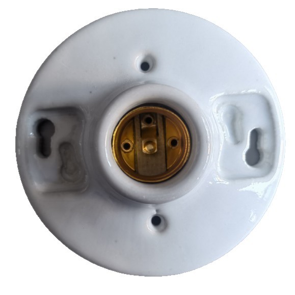 E27 soporte de lámpara de fondo plano de 4 pulgadas semicerámica soporte de lámpara cerámica roscada boca de lámpara de alta potencia