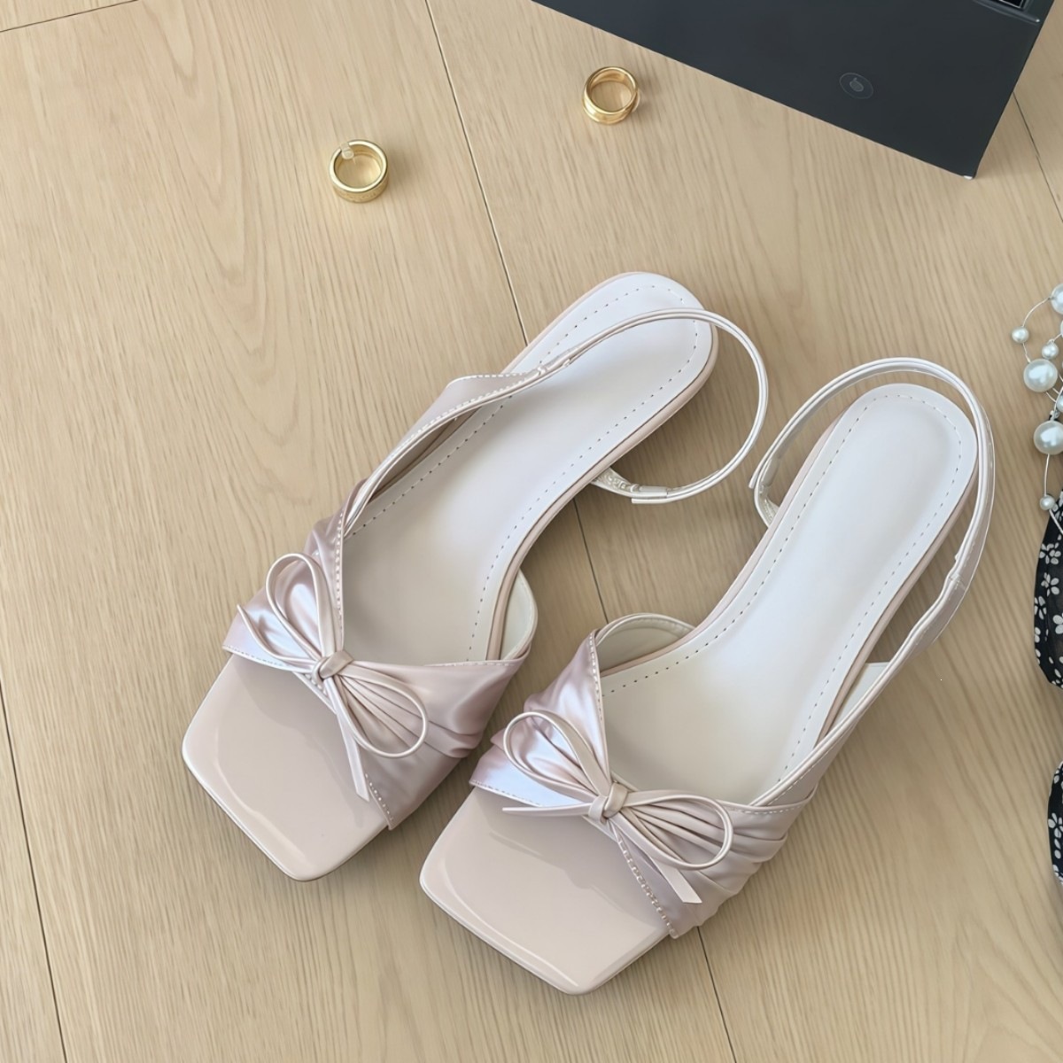 Sandalias de Tira para Mujer de Seda y Satén Antideslizantes con Cierre de Hebilla para Verano