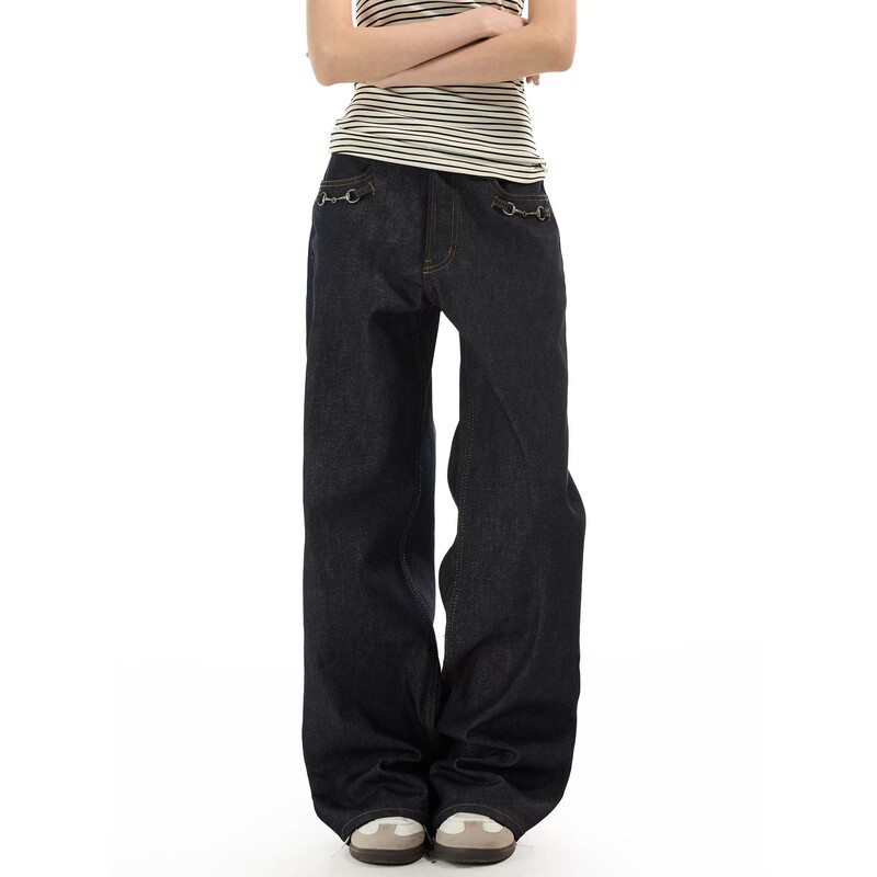 American Retro Design Cleanfit Raw Denim Micro-Flare Jeans for Men and Women, New Loose-Fitting Versatile Wide-Leg Pants American Retro Design Cleanfit Raw Denim Micro-Flare Jeans for Men and Women, New Loose-Fitting Versatile Wide-Leg Pants