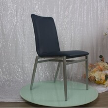 工厂直供美式铝合金酒店宴会椅一体弯板包布椅金属西餐厅仿木椅子