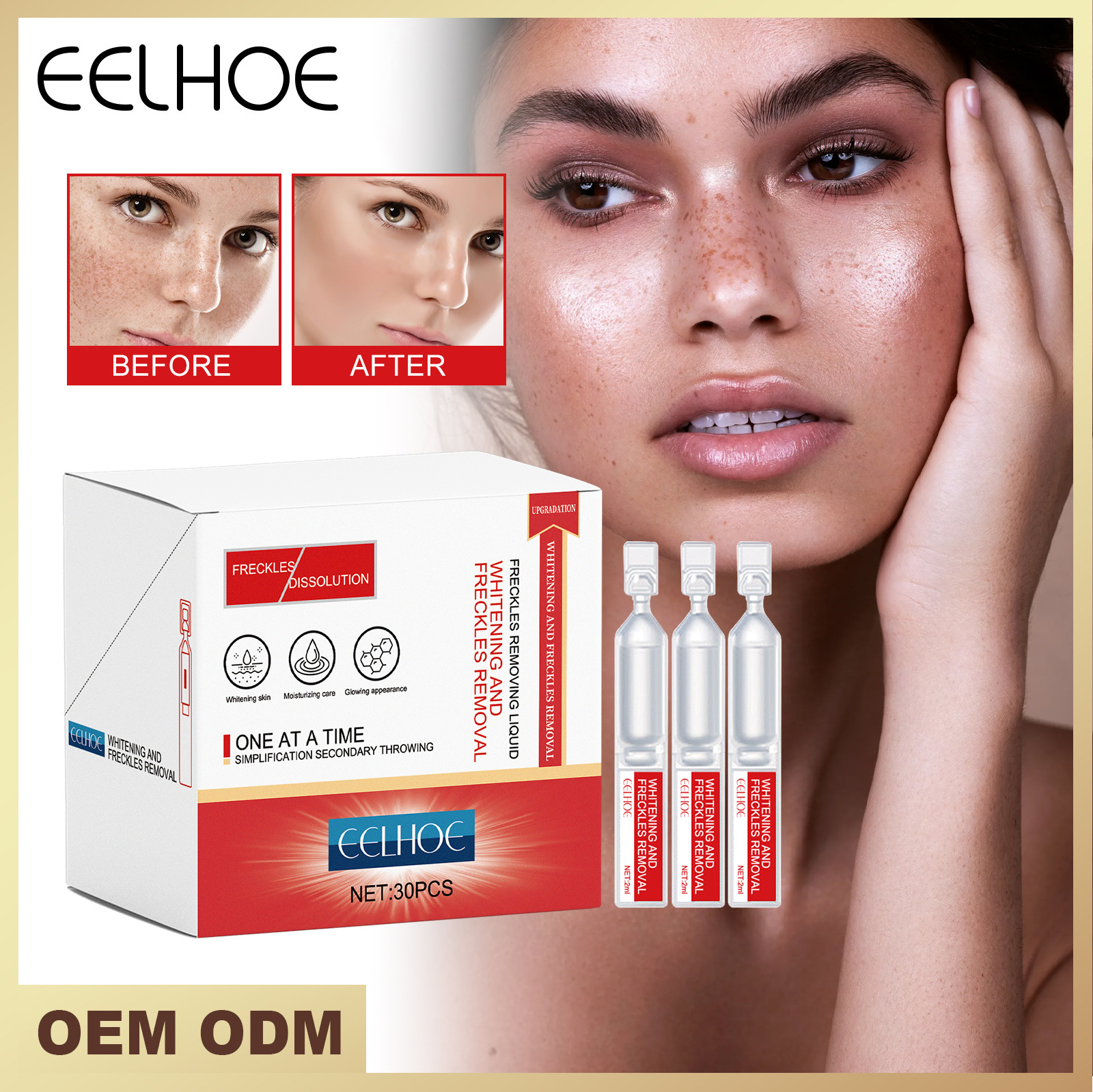 Blanqueamiento facial Hermosa esencia de pulido secundario que ilumina el tono de la piel, hidrata y repara la piel opaca, blanca y tierna._voghion.com