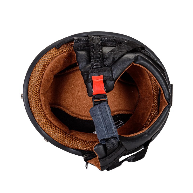 Vintage pusķivere ar malu ar noņemamu motocikla ķiveri ar priekšautiņu Elektriskā veloķivere Halewind_voghion.com