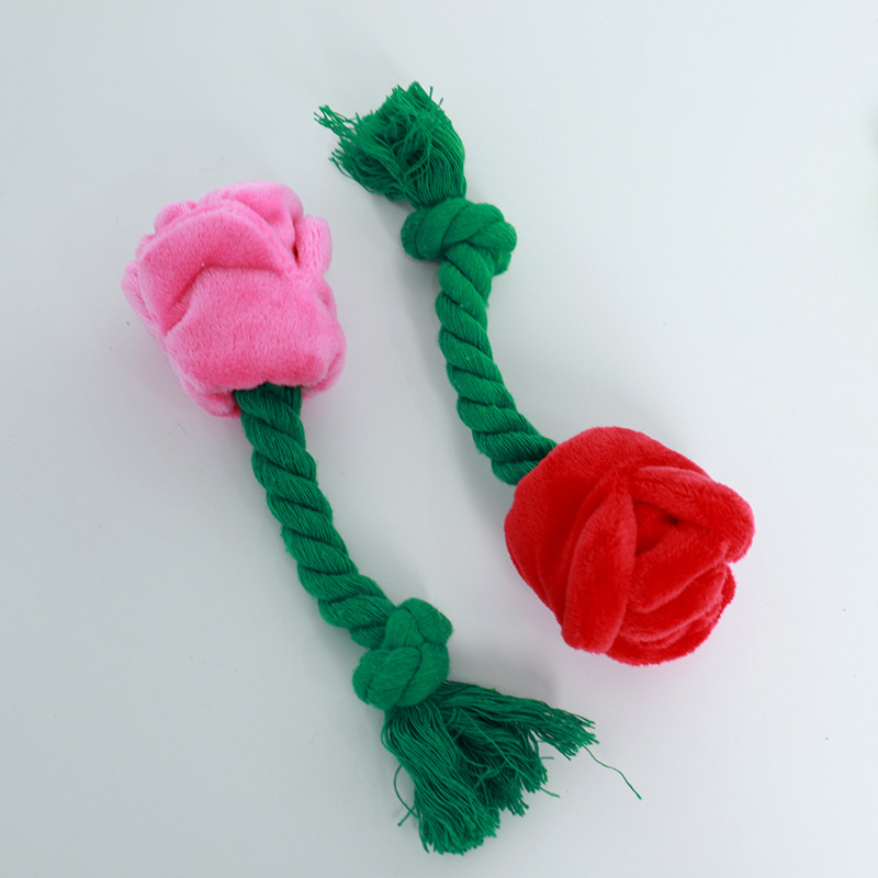 Transfronterizo perro mascota juguete al por mayor perro molar sonido juguete flor Amazon mejor venta suministros de cuerda de algodón