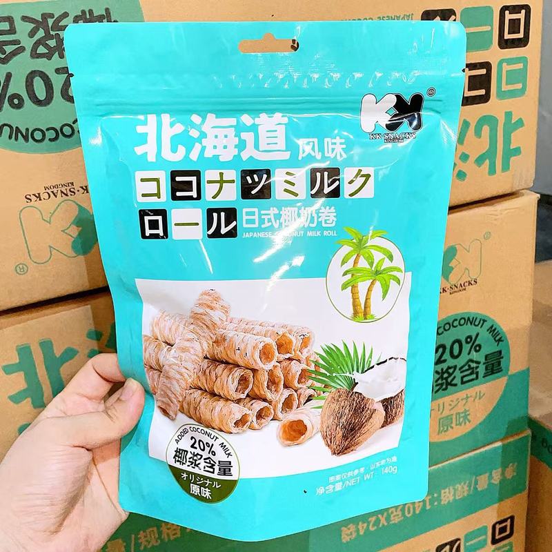 超友味KK北海道风味日式椰奶卷原味榴莲味蛋卷网红膨化怀旧小零食|undefined