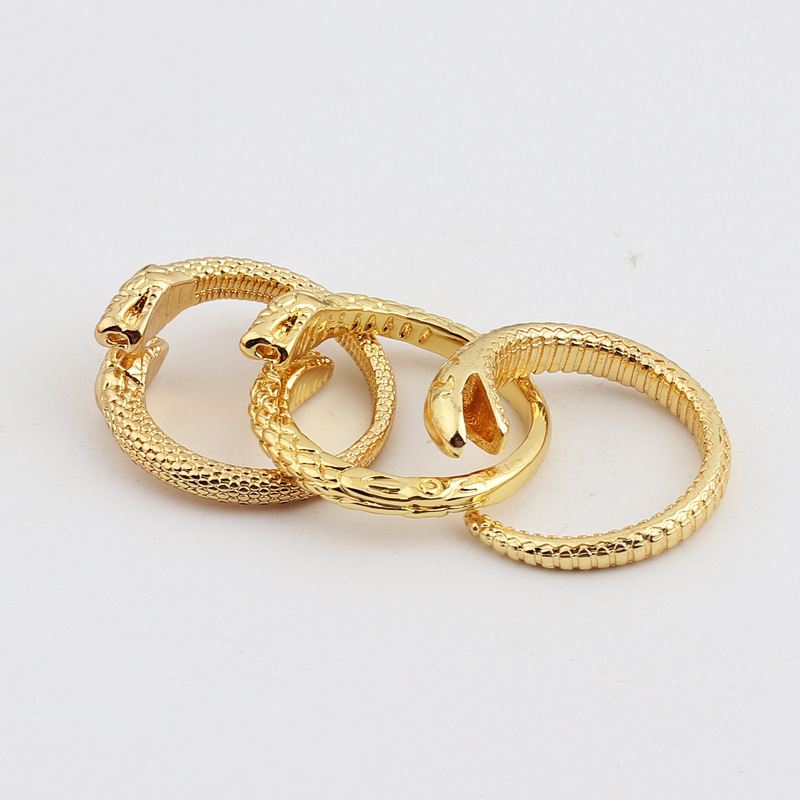 Vintage Style Snake Copper Rings Plating Copper Rings display picture 3