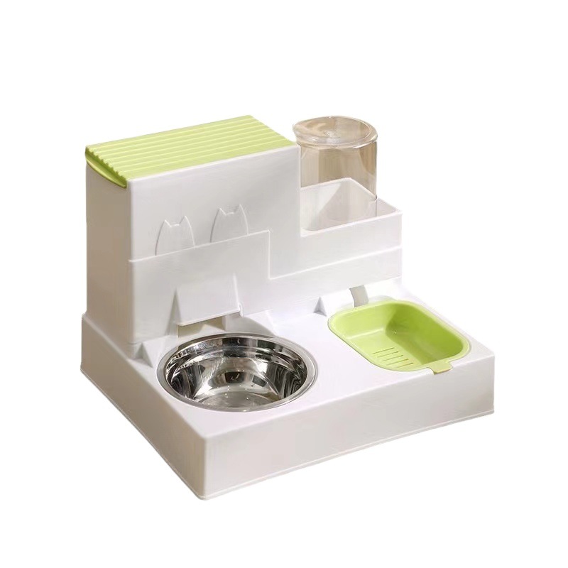 Nuevo alimentador de mascotas de gran capacidad de agua y alimentos integrado gato tazón perro tazón dispensador automático de agua utensilios para mascotas