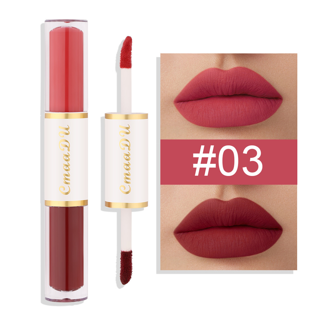 Check it out! Link Disclaimer - Exclusive for Foreign trade :CmaaDu Double-head Lipstick Long-lasting Lip Gloss undefined