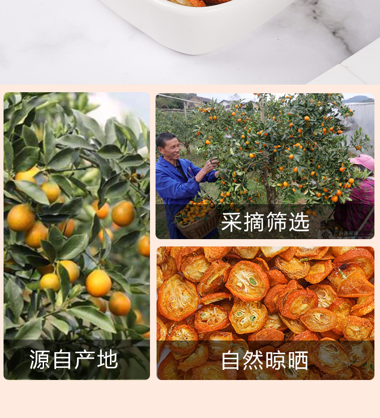 Dried Kumquat Slices (Fortunella margarita) — Sulfur-Free Fruit Tea, 110g Jar preparation