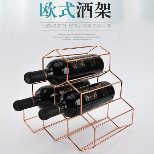Iron wine rack wine wine rack Nordic model room home accessories wine cabinet ornaments wine bottle rack wine cabinet