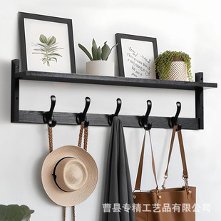 Wooden Wall Hanger Wall-mounted Coat Rack Decorative Storage Rack Entrance Key Bag Hanger