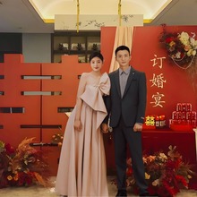 中式订婚宴布置场景装饰高级感kt展板背景墙摆件台大全套用品结婚