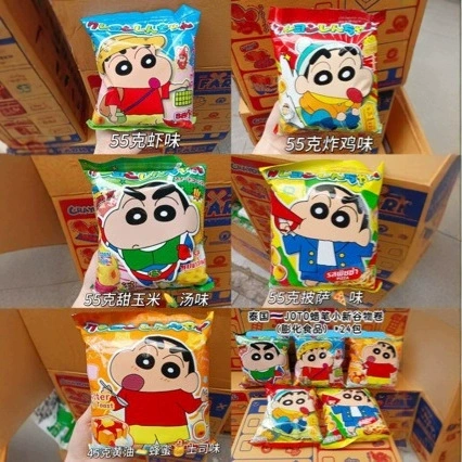 Таиланд JOTO Карандаш Xiaoxin Рис Фрукты Хлопьевая каша Ролл с карточкой Детские воздушные закуски 55г*24 шт