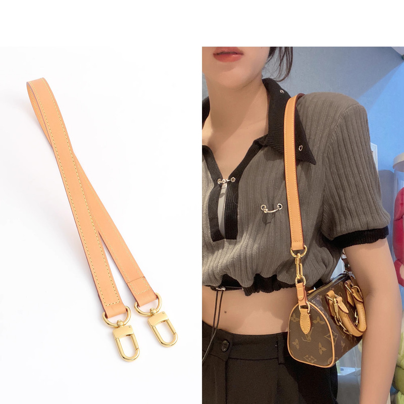 Suitable for Lv New Nano Speedy Crossbody Cowhide Shoulder Strap Armpit Shoulder Bag with Modified Anti-Wear Buckle