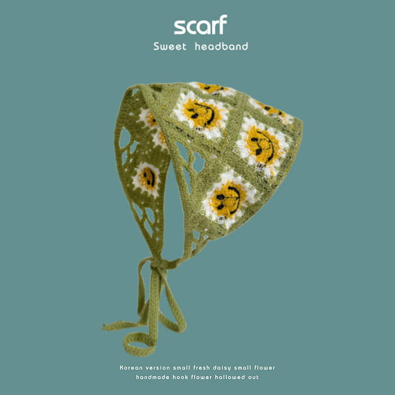 Japón encantador estilo pastoral galía de punto banda de cabello toalla triangular retrógrada francesa toalla triangular de tejido para la cabeza