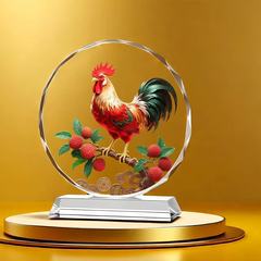 雄鶏レイシ水晶置物装飾工芸品大吉イタリア生肖マスコットが開業しました。