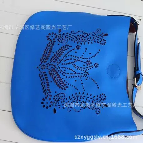 供应真皮激光 PU皮激光 皮包皮袋雕刻皮制钱包手袋挎包冲孔,