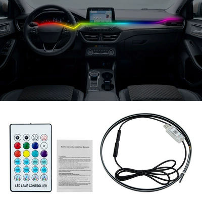 Avtomobil Daxili LED Akril Mərkəzi Konsol USB Atmosfer İşığı, Tablo Modifikasiya İşığı