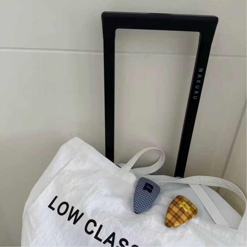 一个甜妹日系可爱蓝格纹爱心水滴发夹甜美少女心发饰头饰拍照新款|undefined