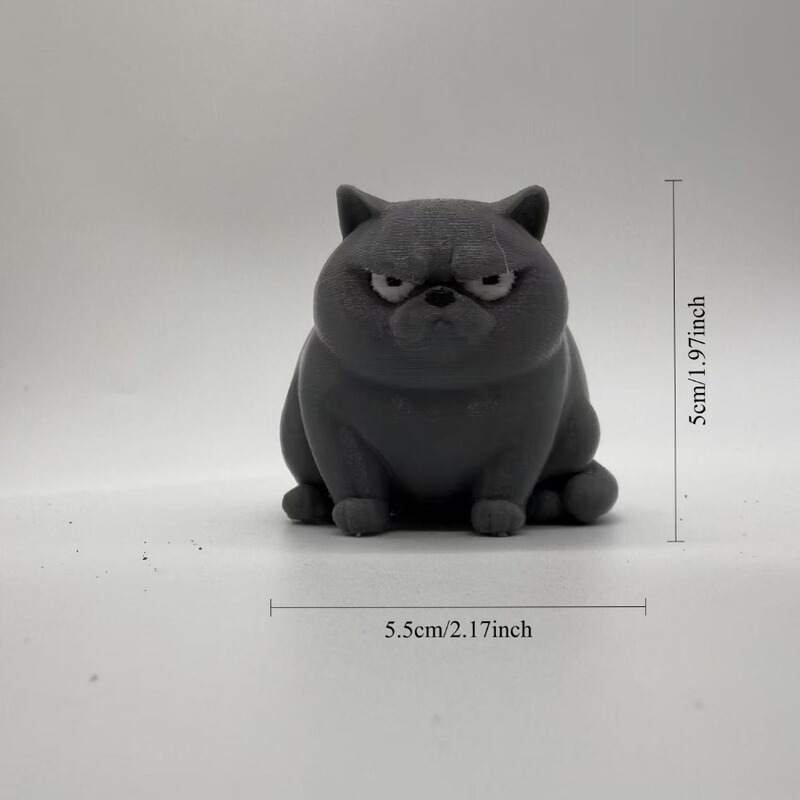 胖猫生气英国短毛猫，凶猛的生气短猫雕像，卧室桌面迷你装饰品|undefined