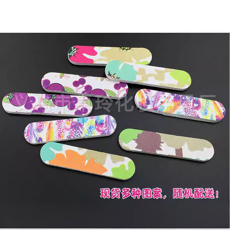 Fábrica directa mini lima de uñas de doble cara pulido pequeña tira de arena manicura pequeña frotar tira 9x2 múltiples colores