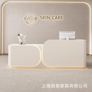 Cream Style Cashier Counter Simple Modern Clothing Store Women's Clothing Store Bar Paint Beauty Salon Front Desk Reception Desk