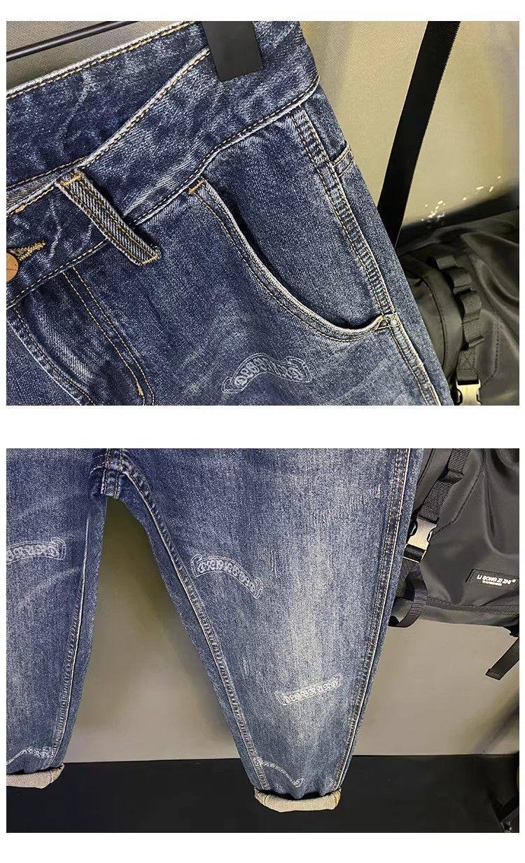 Loose Fit Men's Pants, 2026 Spring New Trendy And Cool Printed Jeans, American Retro Washed Men's Pants_mkmklike.com