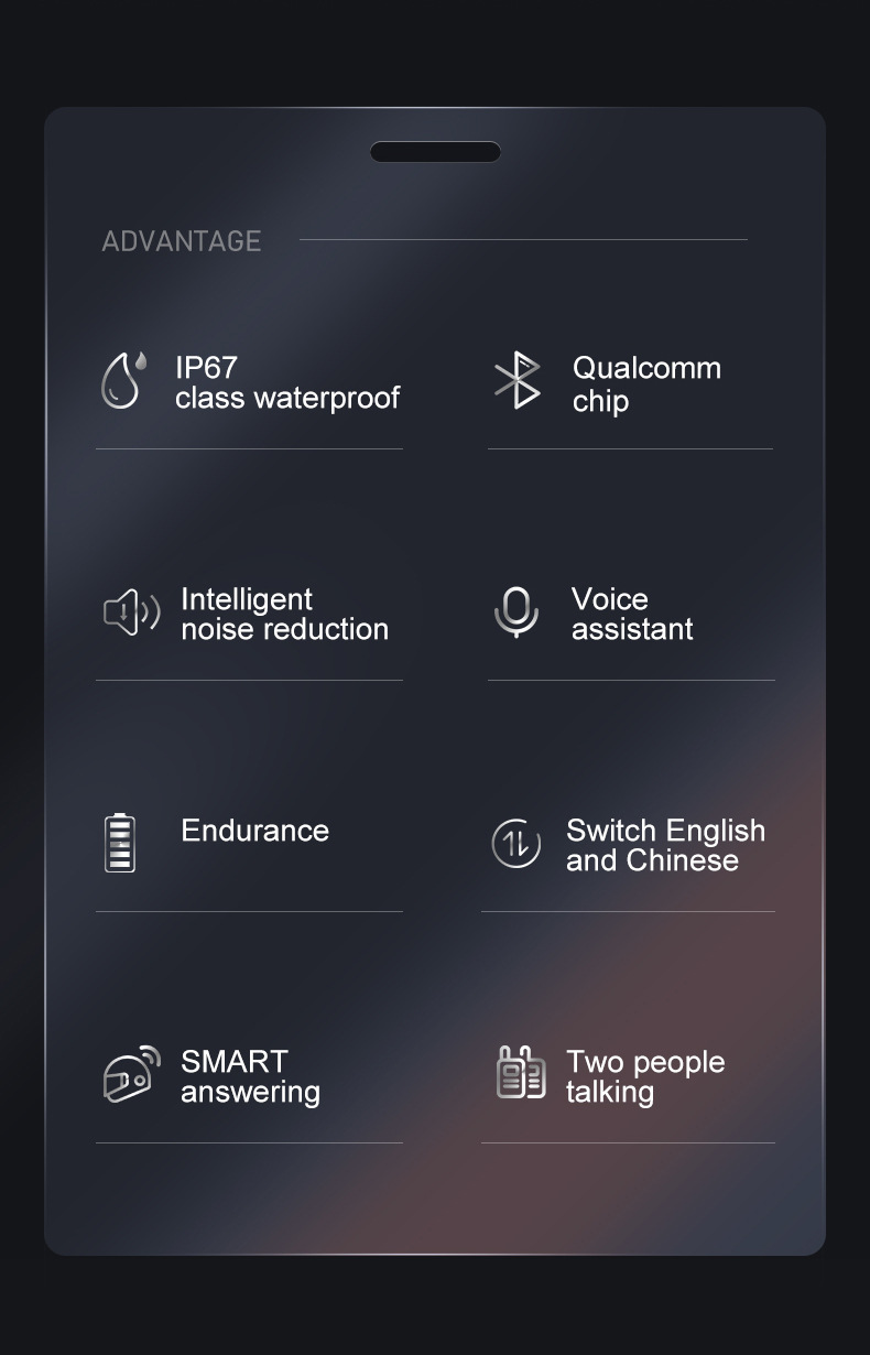 Helmet Bluetooth Headset Eq Sound Effect Heavy Bass Waterproof Dustproof Intelligent Noise Reduction Motorcycle Helmet Headset