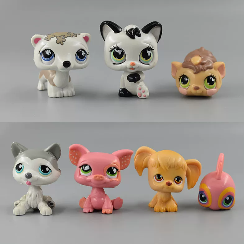 Мини-фигурки LPS 7 шт. (Pet shop q pet), ПВХ, вращающиеся головы, 3–5 см