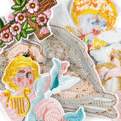 Computer embroidery label, angel embroidery patch, clothing accessories, cross-border source, embroidered label patches, handbag patches