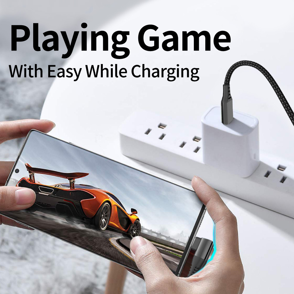 Usb-c Data Cable 60w Fast Charging Braided Nylon Elbow Cable_voghion.com
