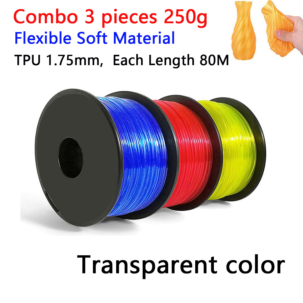 TPU soft printable material 250g three-reel set
