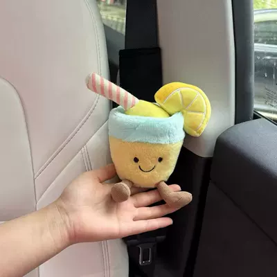 New Ins-Style Lemon Coconut Car Seatbelt Shoulder Pad Car Decoration Gift Cute New Car Gift Accessory (Seat belt shoulder pad) - lemon-juice-doll-car-seatbelt-shoulder-pad