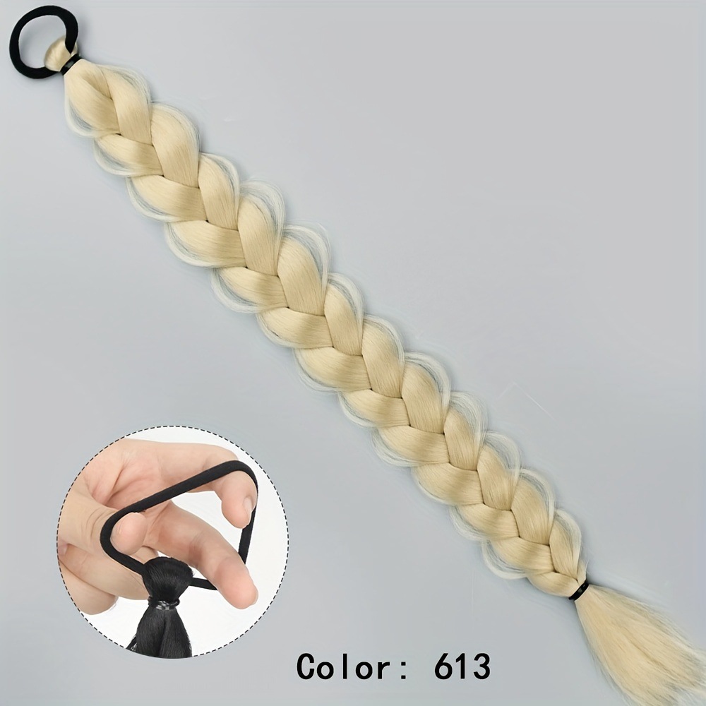 Trenzas de trenza de caballo fibra química larga trenzas de trenza de caballo anillo de pelo peluca de trenza de caballo peluca europea y americana
