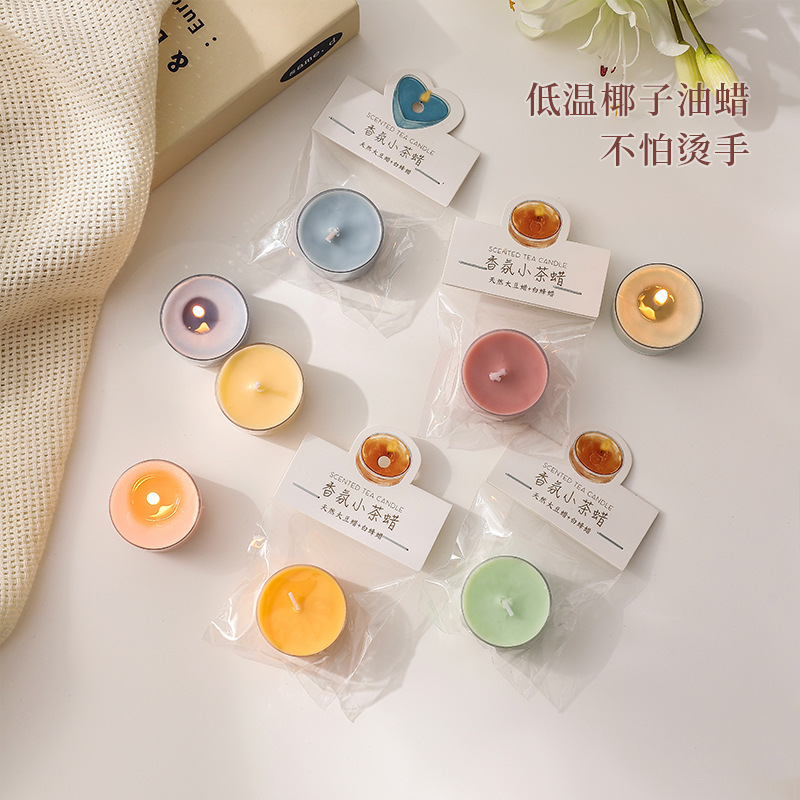 4小时圆形香味小茶蜡无烟浪漫彩色香氛蜡烛求婚生日氛围感伴手礼|undefined