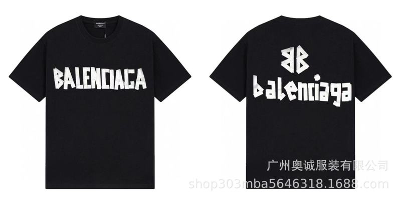 国境を越えた貿易 24ssB 春夏ロゴプリント半袖カジュアルルーズ男女カップル同じスタイル Tシャツトレンディなブランド|undefined