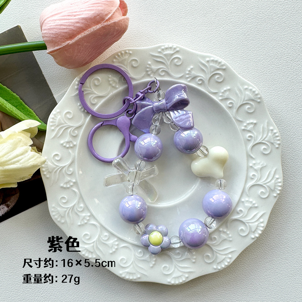 Arco de cuentas colgante llavero colgante decoración estrella de cinco puntas colgante caso de teléfono móvil colgante bolso de mujer colgante red