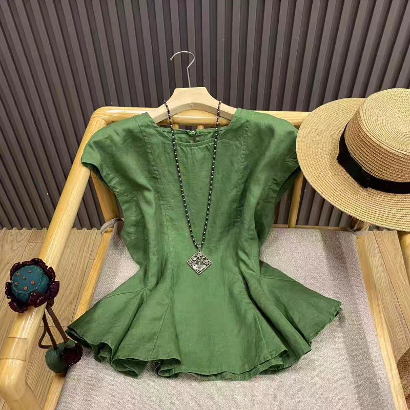 Korean-Style Fashionable Small Skirt Hem Round Neck Sleeveless Shirt for Women, New Summer High-End Vest Outerwear Top Korean-Style Fashionable Small Skirt Hem Round Neck Sleeveless Shirt for Women, New Summer High-End Vest Outerwear Top