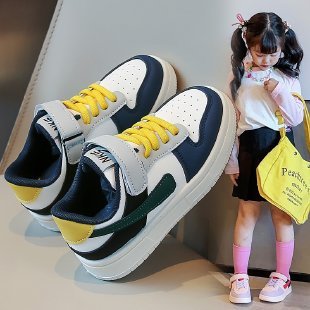 2025秋新款儿童板鞋女童休闲鞋皮面轻便透气学生运动鞋男童跑步鞋|undefined